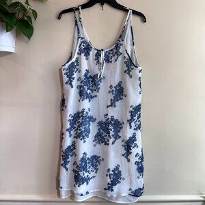 Lucky Brand Blue & White Floral Tank Top Shift Dress